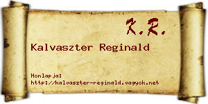 Kalvaszter Reginald névjegykártya
